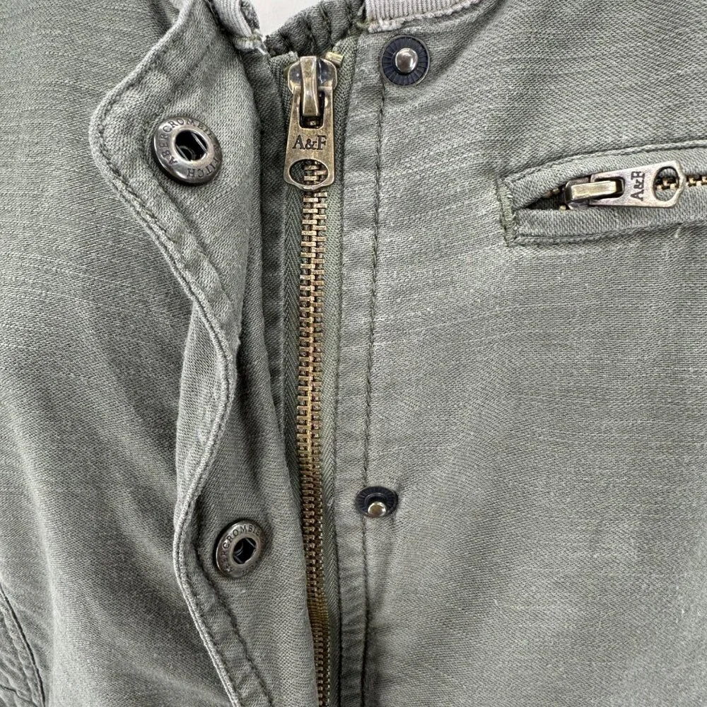 Abercrombie & Fitch Womens Olive Green Military Style Jacket M Cotton/Polyester - Picture 5 of 8